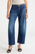 MOTHER Mid Rise Frayed Barrel Leg Jeans