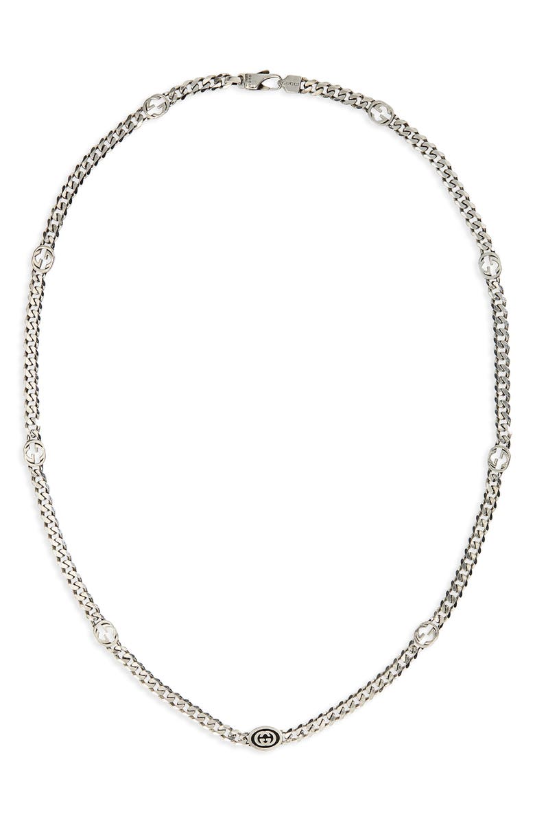Gucci Men's Interlocking-G Station Necklace, Main, color,