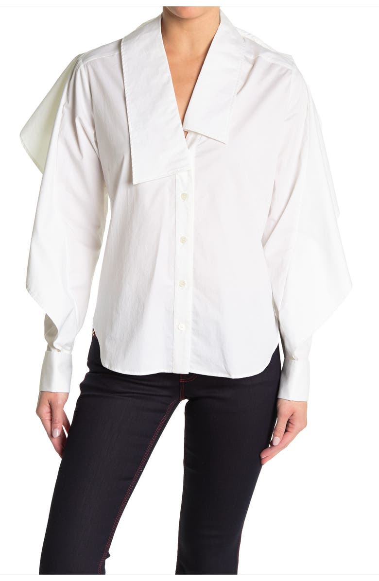 Burberry Ruffle Trimmed Shirt, Main, color,