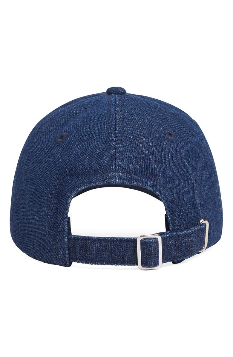 Favorite Daughter Classic Logo Cotton Denim Baseball Cap, Alternate, color, Dark Wash