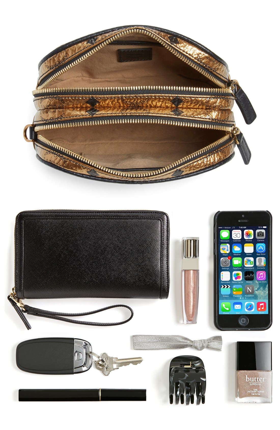 MCM 
Heritage - Visetos
 Metallic Coated Canvas Crossbody Bag, Alternate, color, 