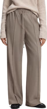 BOSS Tavati Wide Leg Wool Blend Pants