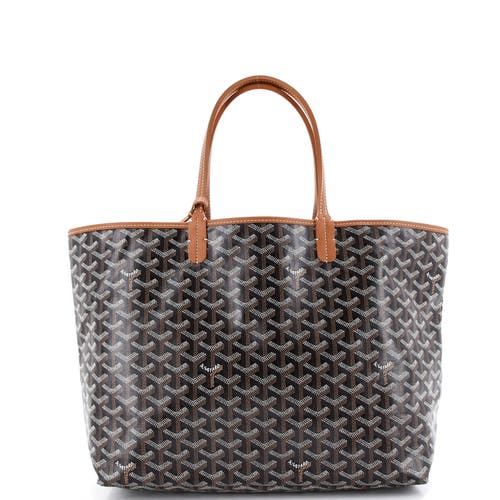 Pre-owned Goyard  Goyard Saint Louis Tote Coated Canvas Pm In Black