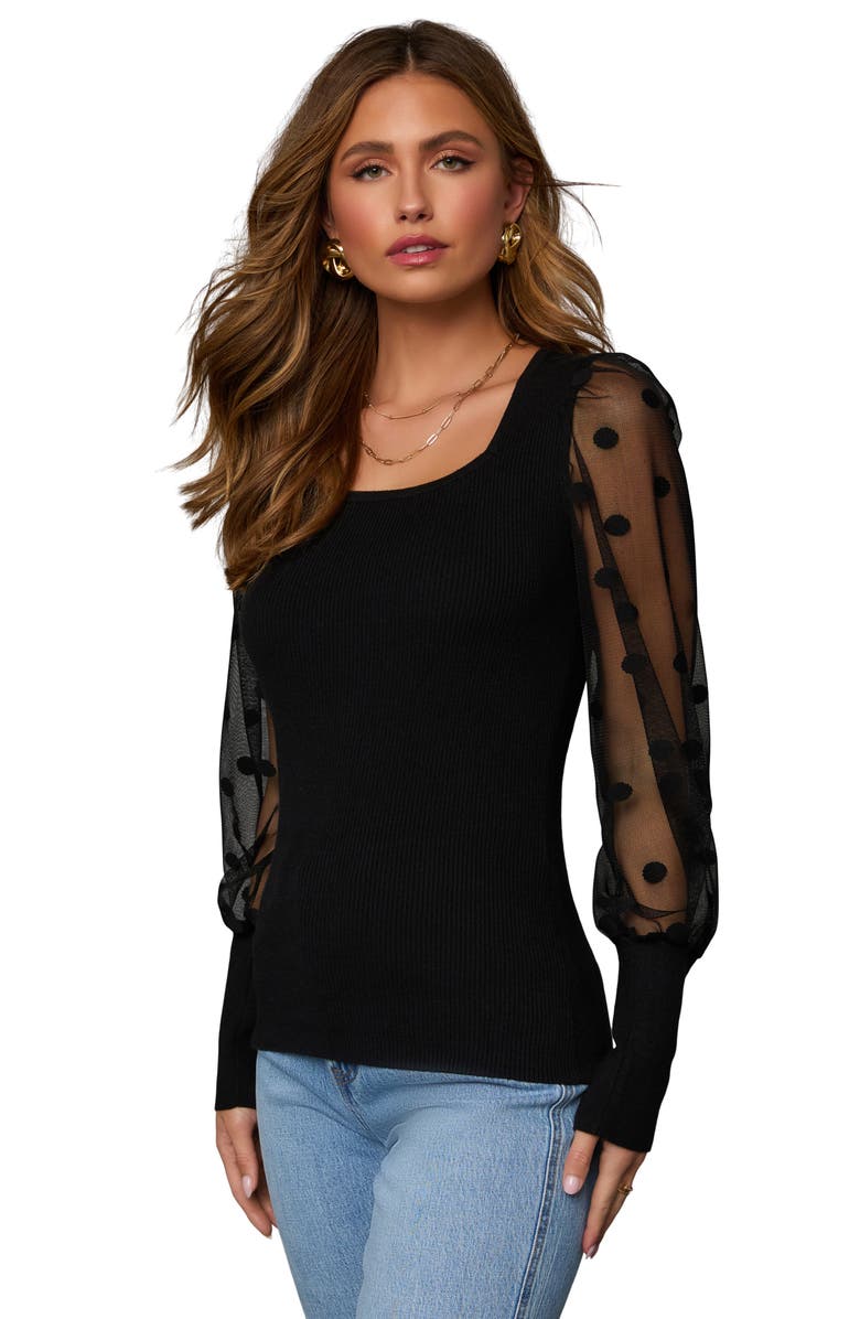 VICI Collection Mina Polka Dot Sleeve Knit Shirt, Alternate, color, 