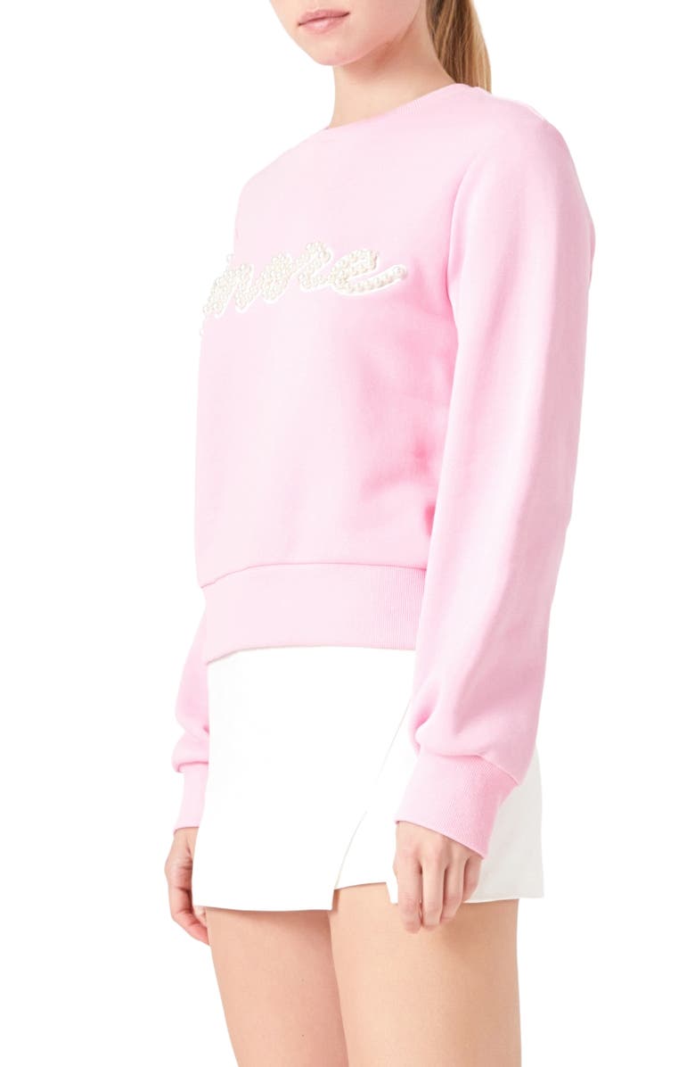 Endless Rose Amore Pearly Beaded Sweatshirt, Alternate, color,