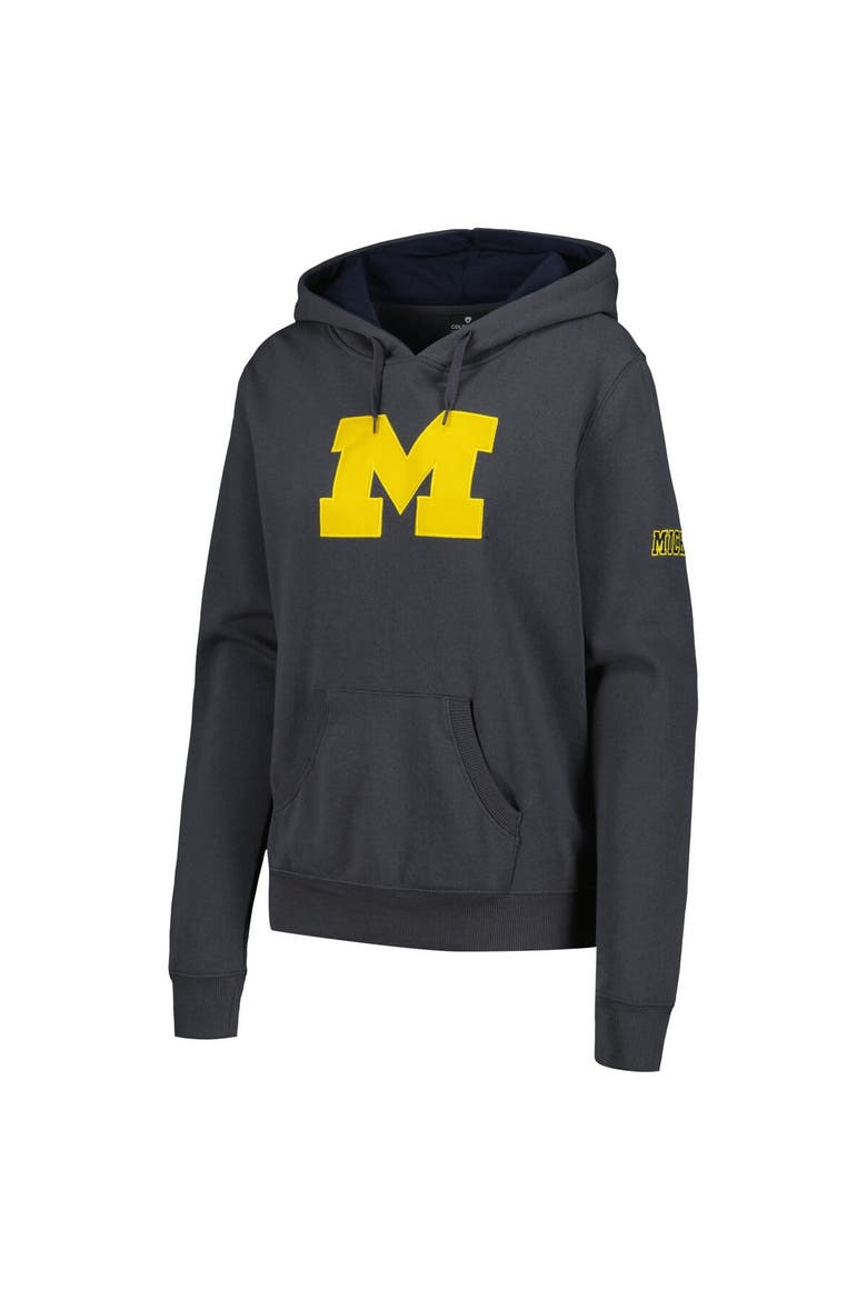 Women's Charcoal Michigan Wolverines Team Big Logo Pullover Hoodie, Alternate, color, Charcoal