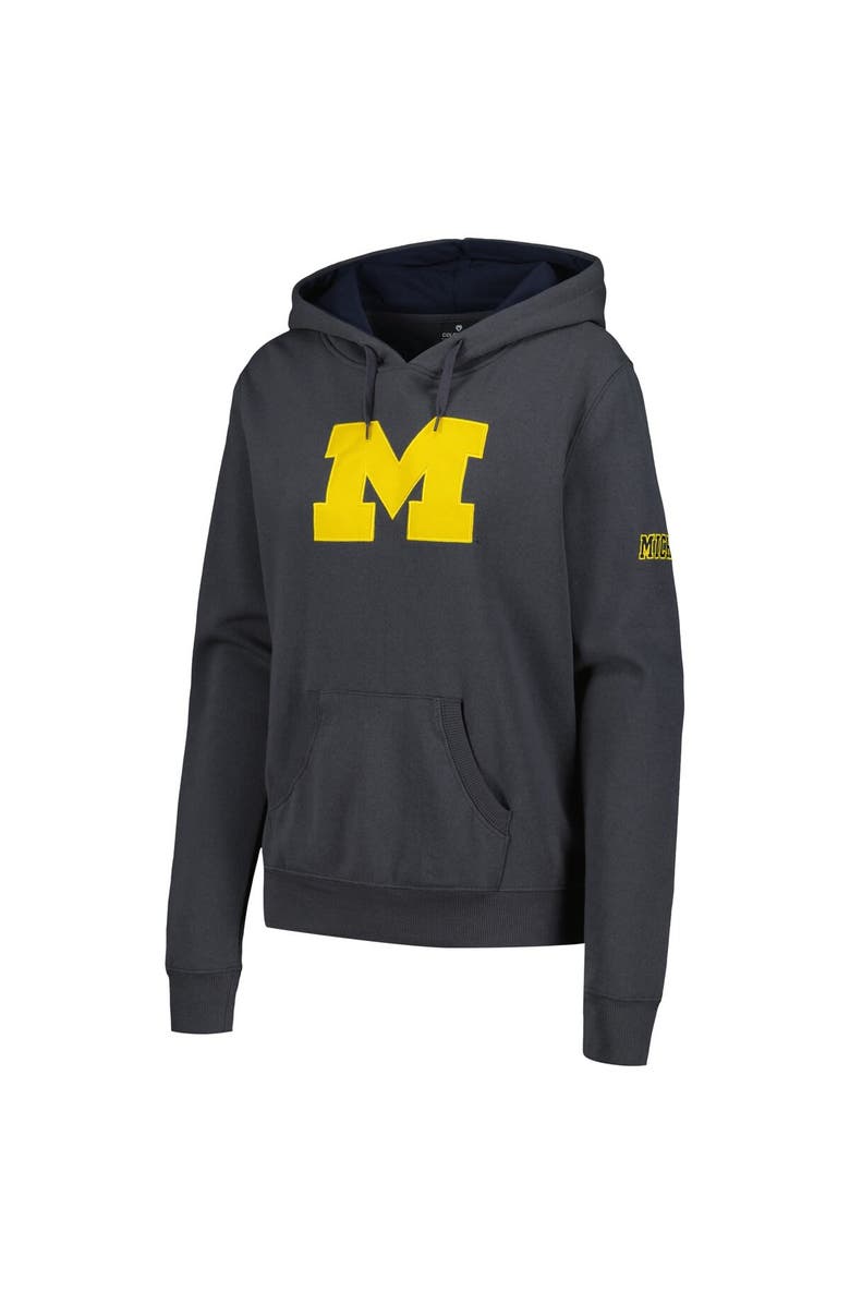 STADIUM ATHLETIC Women's Charcoal Michigan Wolverines Team Big Logo Pullover Hoodie, Alternate, color, Charcoal