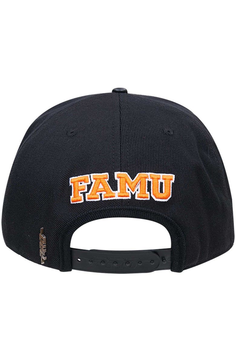 PRO STANDARD Men's Pro Standard Black Florida A&M Rattlers Arch Over Logo Evergreen Snapback Hat, Alternate, color,