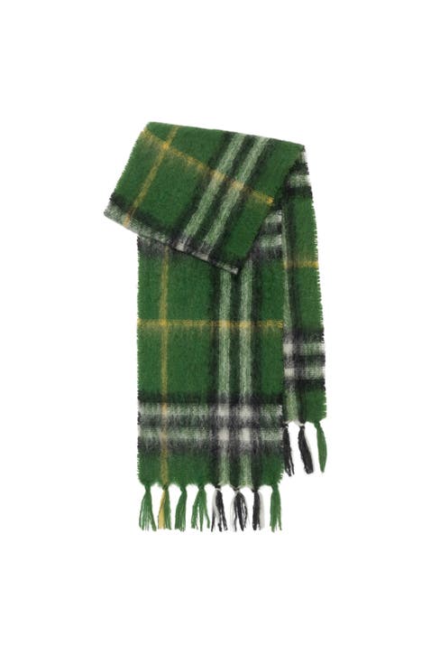 Check Mohair Wool Scarf