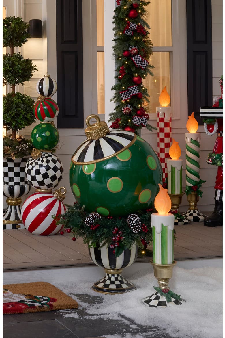 Jolly Dot Outdoor Ornament, Alternate, color, GREEN