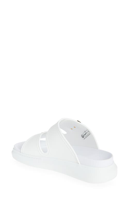 Alexander Mcqueen Hybrid Double-strap Rubber Slides In New Ivory/gold