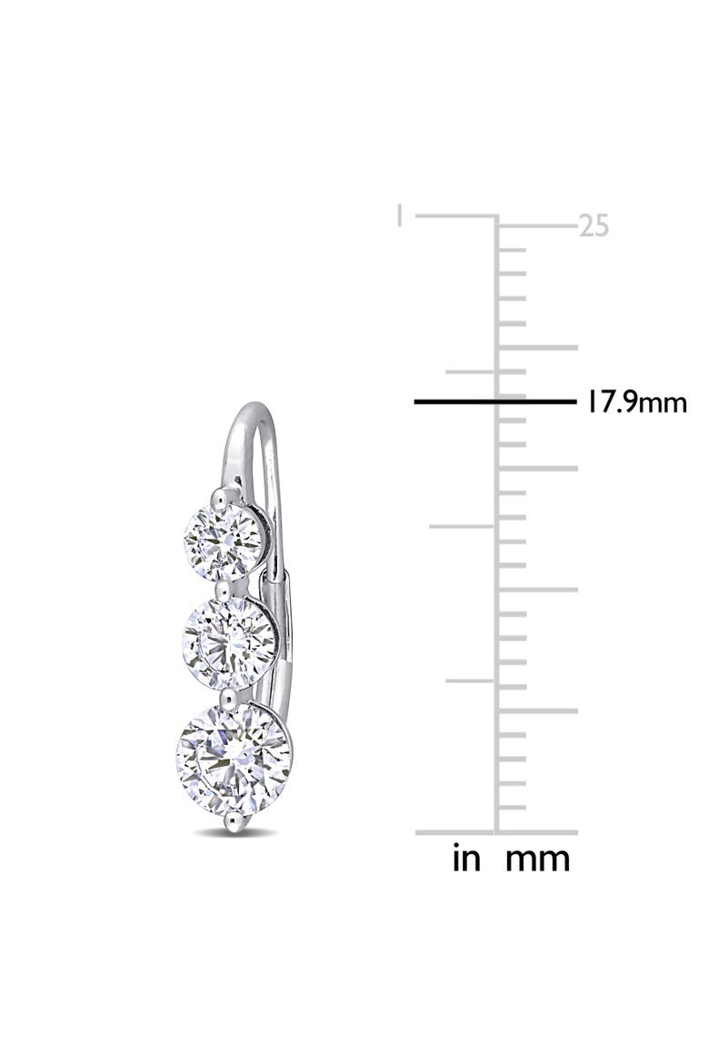 Lab-Grown Diamond 3-Stone Earrings 14k, Alternate, color, White Gold