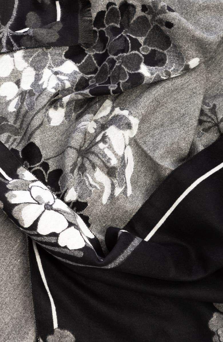 SAACHI Floral Reversible Scarf, Alternate, color, Black