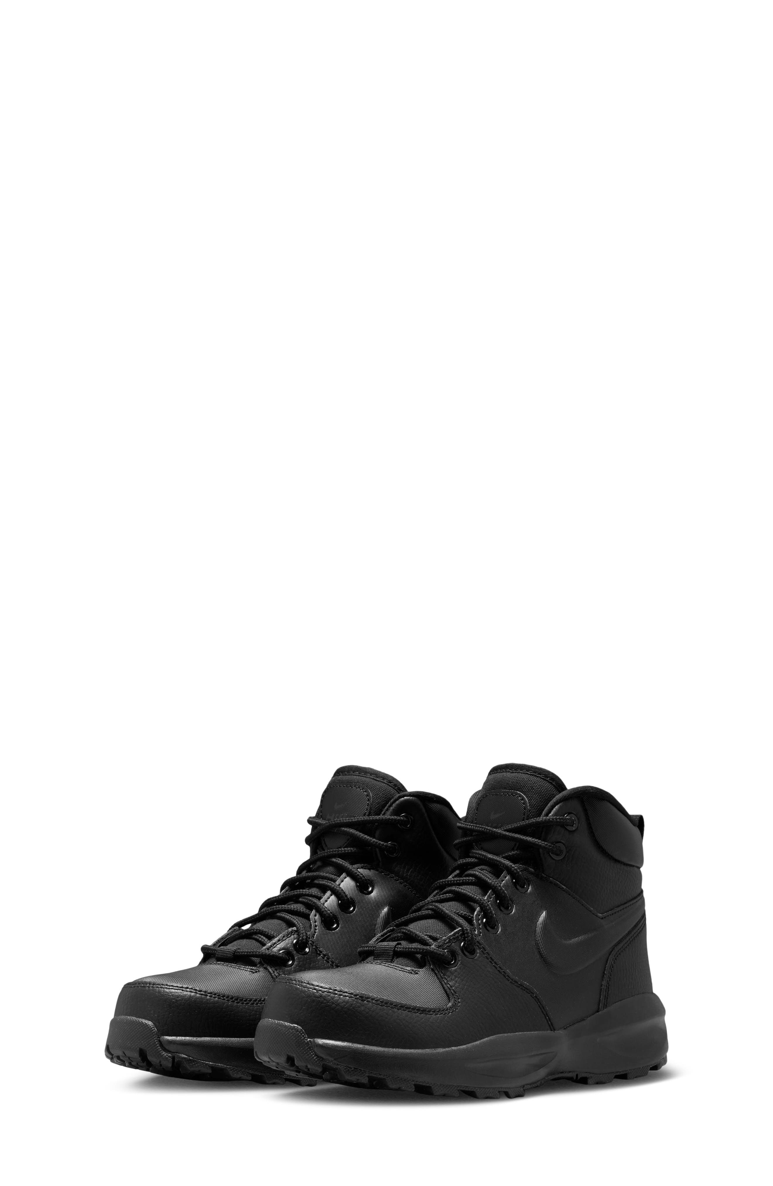 Kids' Manoa 17 Leather Boot, Main, color, 001 BLACK/BLACK
