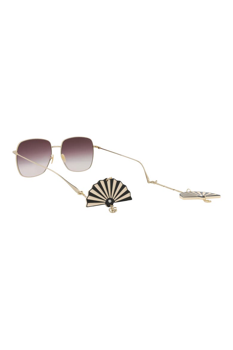 59mm Oversize Square Sunglasses, Alternate, color, GOLD GOLD RED