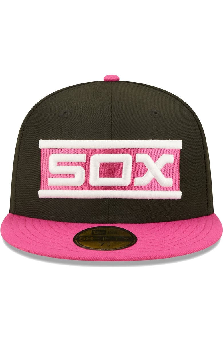 New Era Men's New Era Black/Pink Chicago White Sox Comiskey Park 75th Anniversary  Passion 59FIFTY Fitted Hat, Alternate, color, 