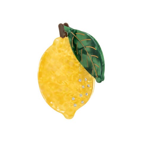 Rhinestone Accented Lemon Claw Clip