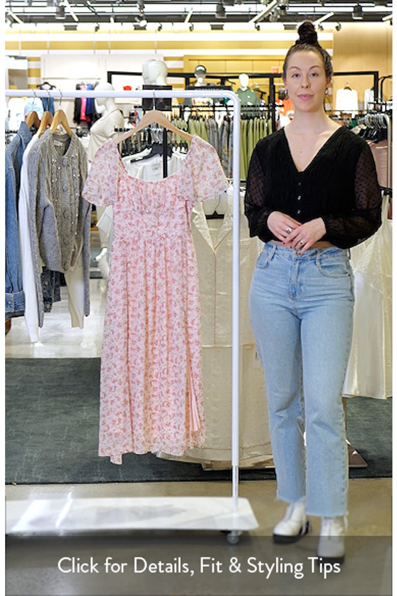 Floral Butterfly Sleeve Midi Dress video