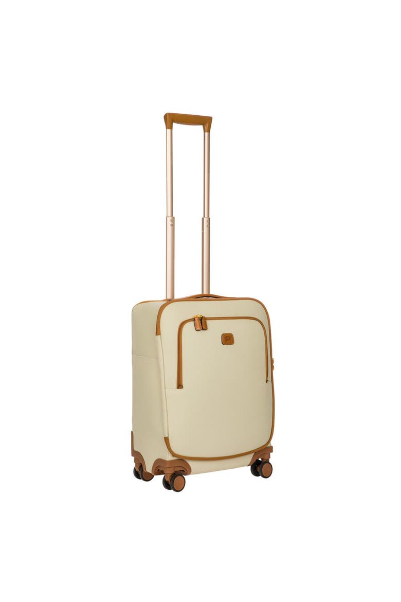 Firenze Softside 21" Carry On Compound Spinner Luggage, Alternate, color, Cream