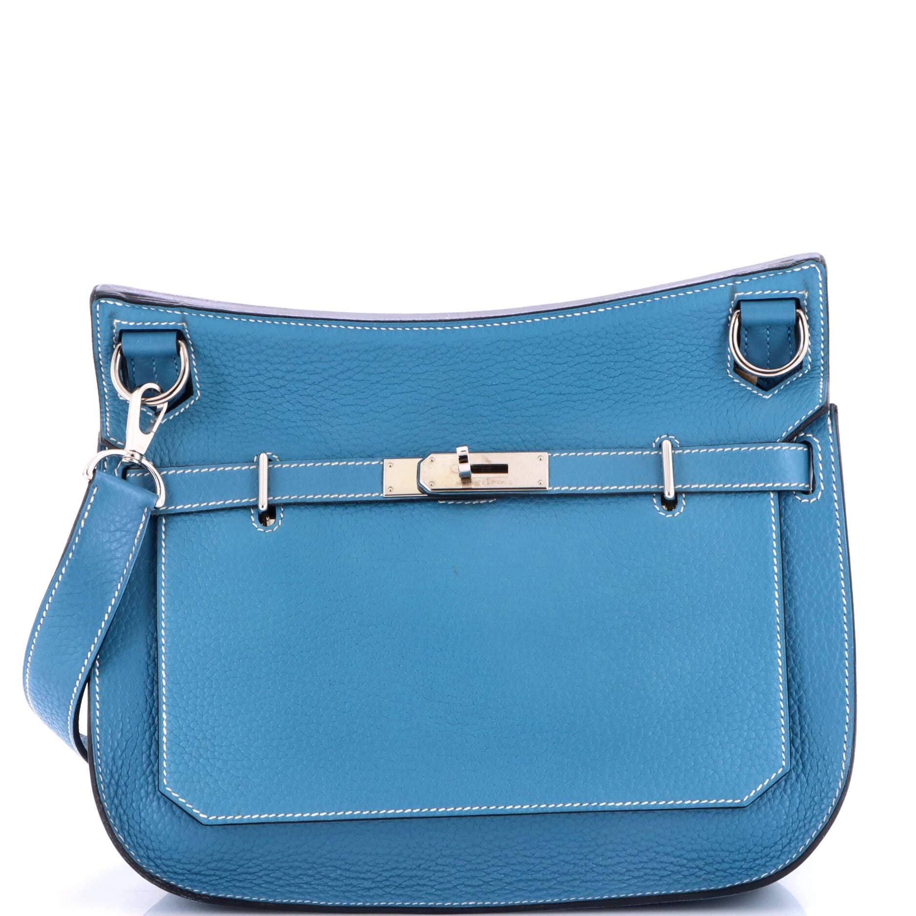 Pre-Owned Hermes Jypsiere Bag Clemence 28, Main, color, Bleu Jean