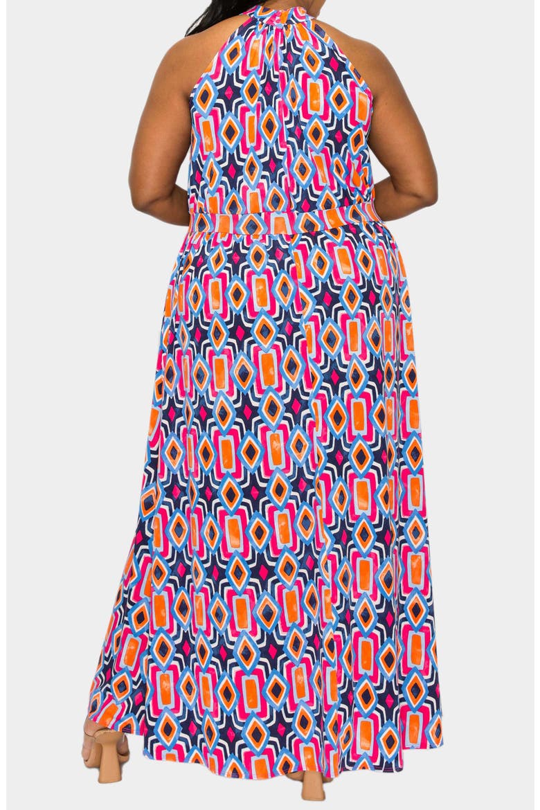 Rios Halter Stretch Maxi Dress, Alternate, color, NAVY