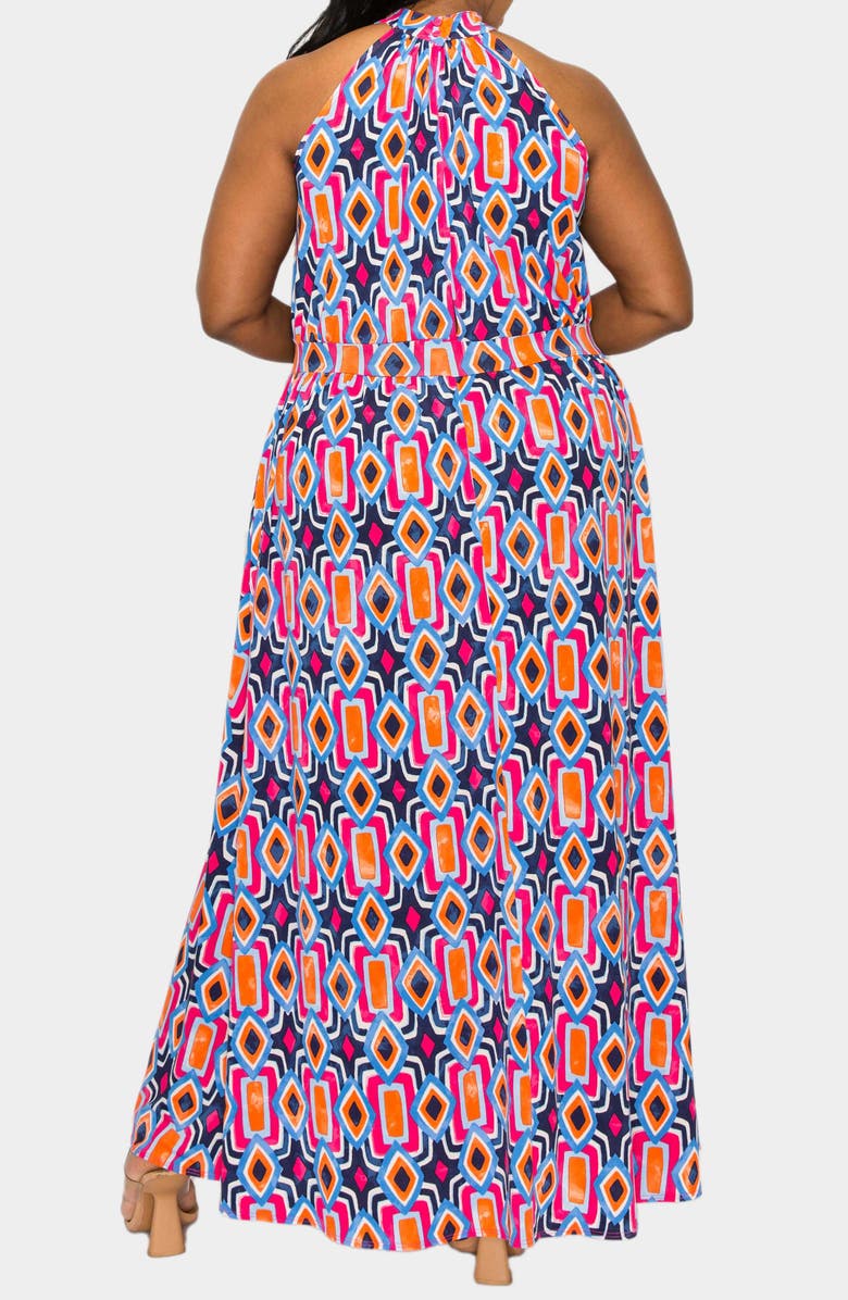 L I V D Rios Halter Stretch Maxi Dress, Alternate, color, Navy