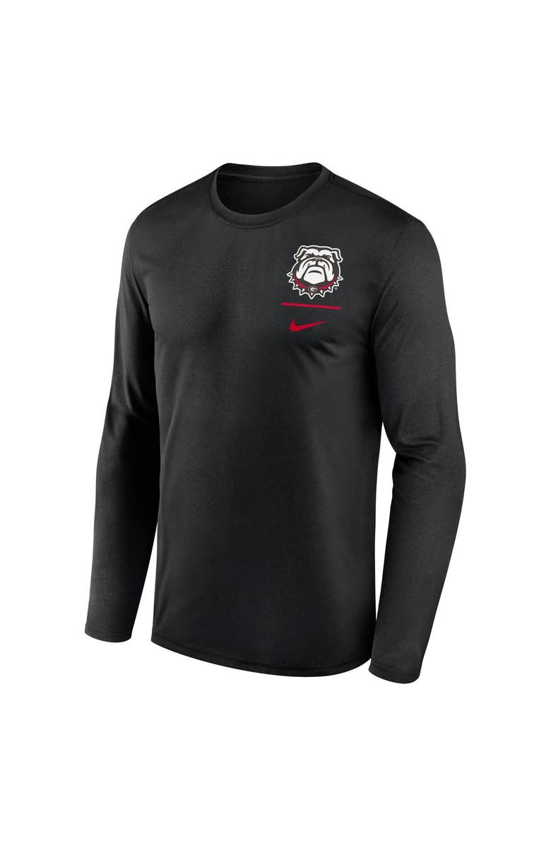 Nike Men's Nike Black Georgia Bulldogs Alternate Logo Lockup Legend Performance Long Sleeve T-Shirt, Alternate, color, Black