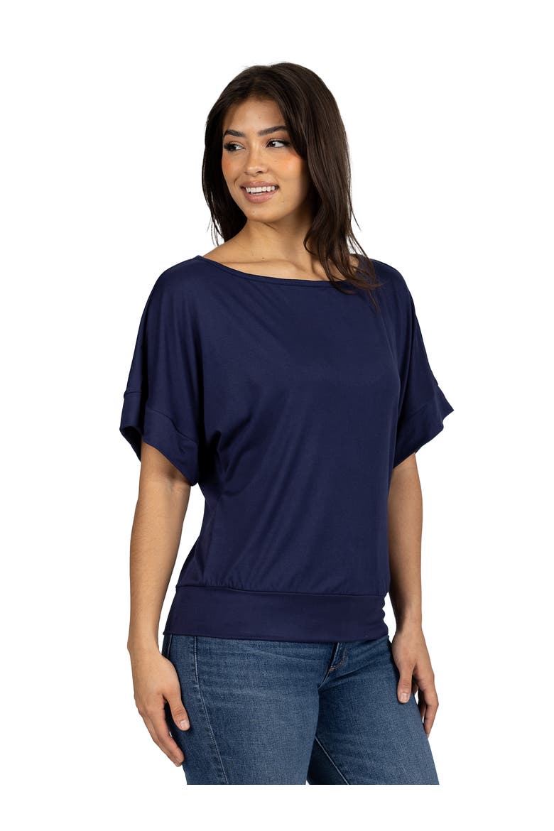 Loose Fit Dolman Top with Wide Sleeves, Alternate, color, Navy