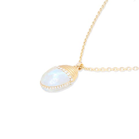 Found Large Cap Pendant Necklace
