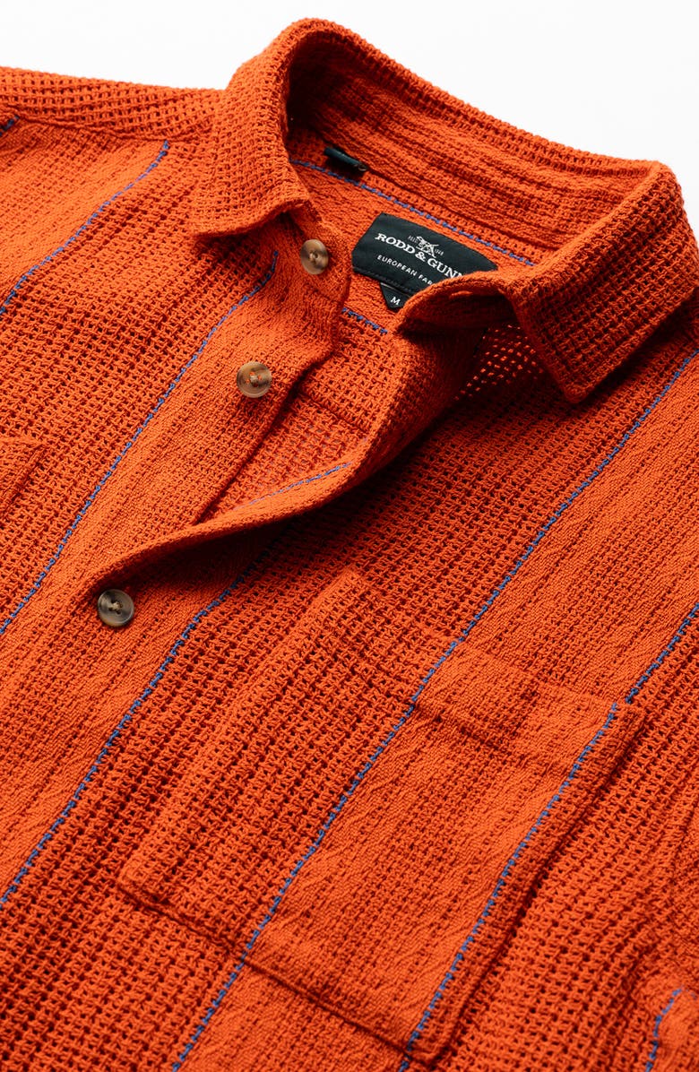 Rodd & Gunn Point Break Short Sleeve Button-Up Shirt, Alternate, color, Tangerine