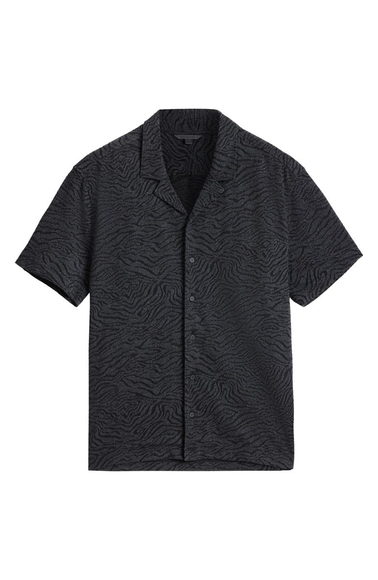 John Varvatos Lawrence Camp Collar Short Sleeve Button-Up Shirt, Alternate, color,