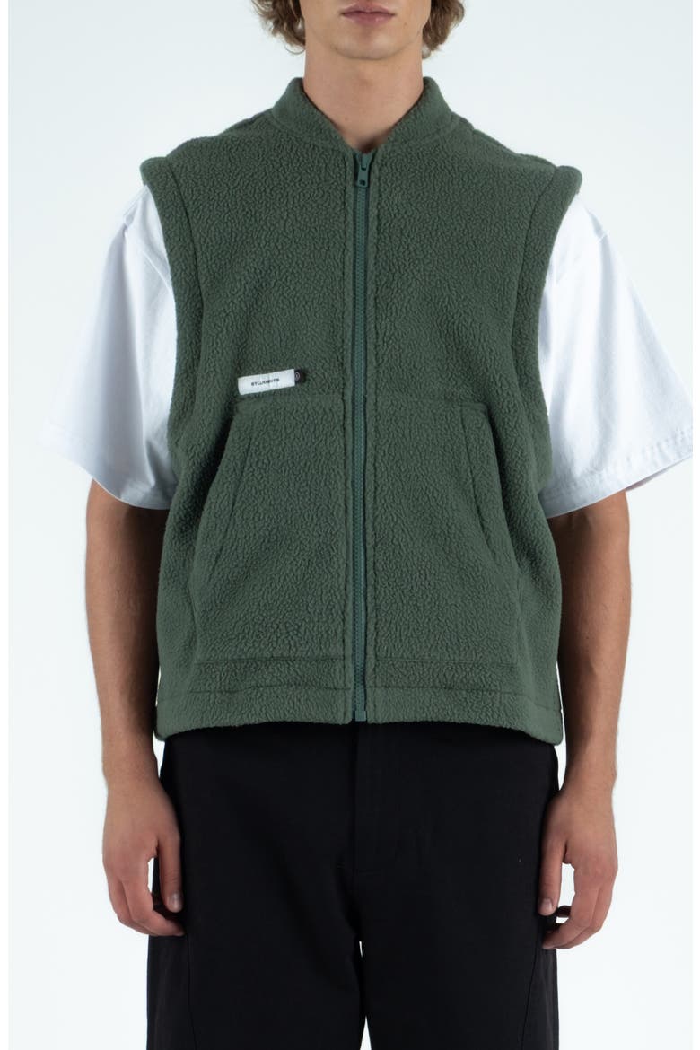 Turner High Pile Fleece Vest, Main, color, HUNTER