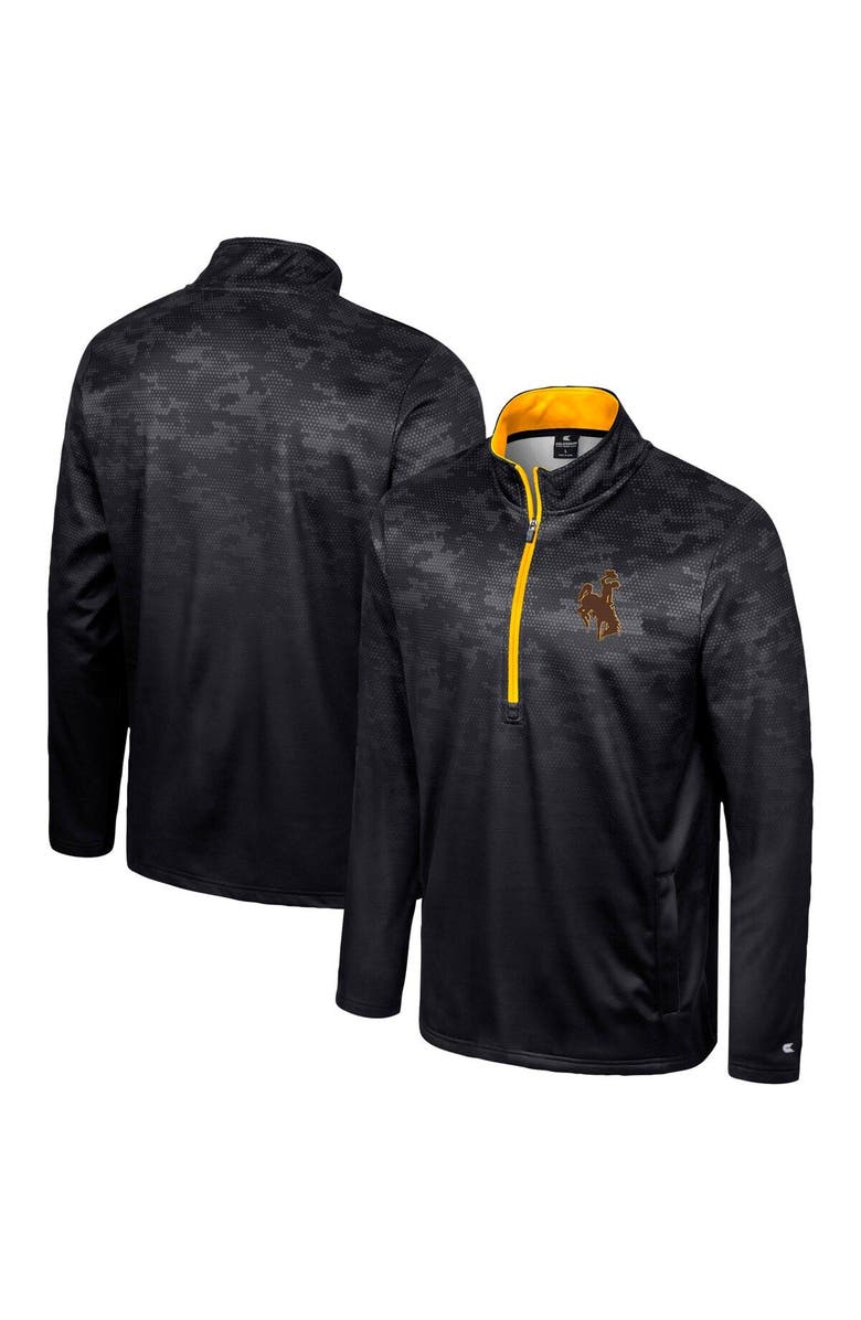 COLOSSEUM Men's Colosseum Black Wyoming Cowboys The Machine Half-Zip Jacket, Main, color, 