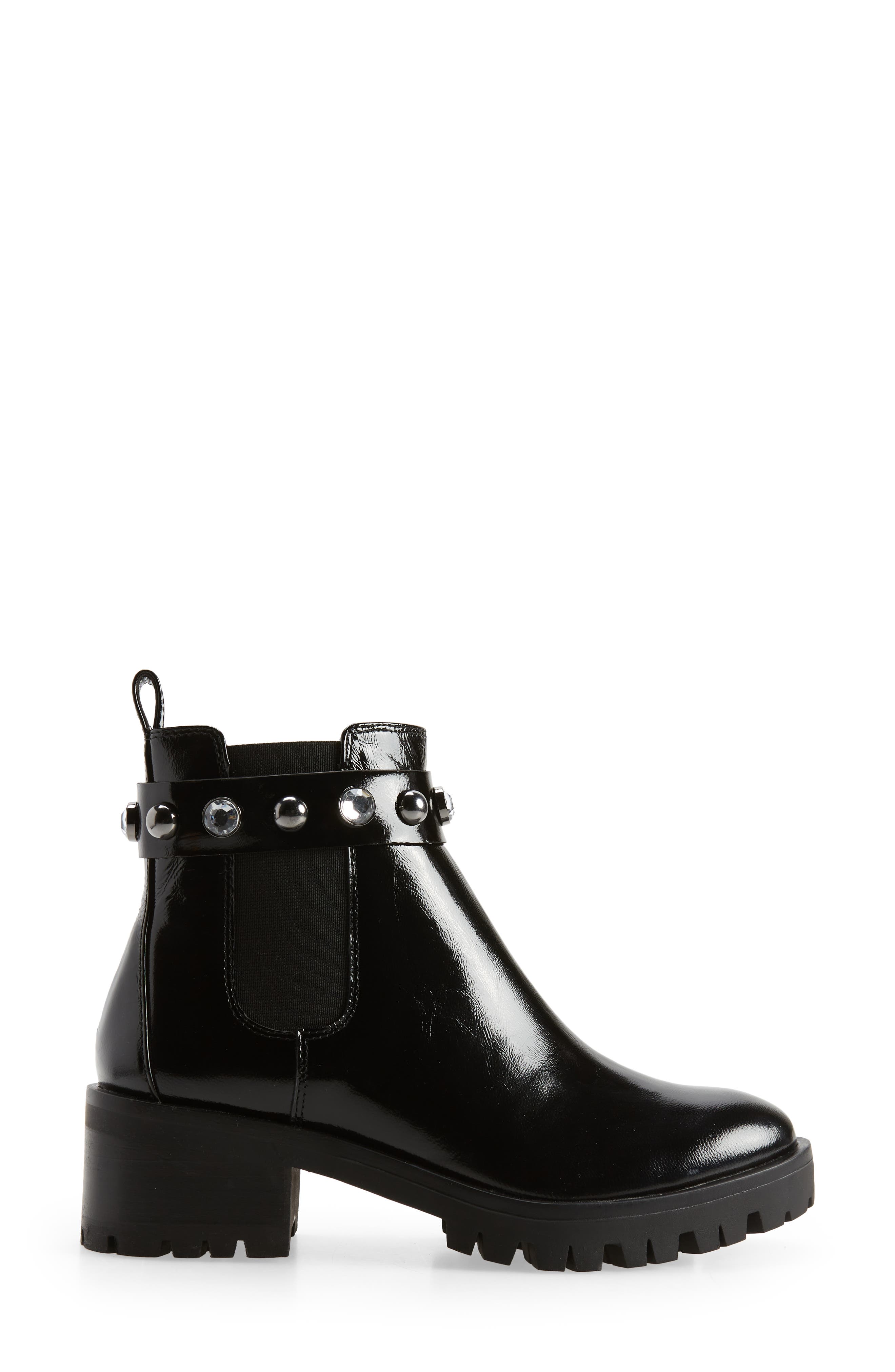 KARL LAGERFELD PARIS Porshay Lug Sole Bootie, Alternate, color, Black/ Black