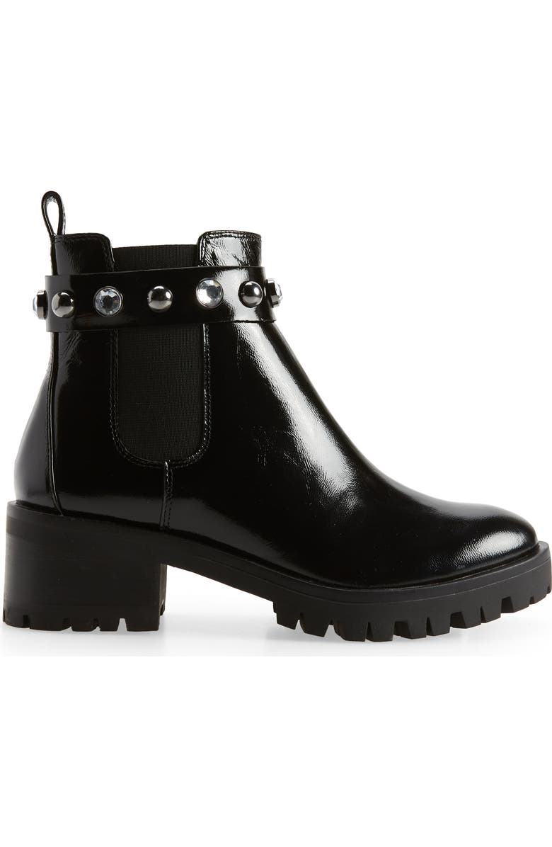 KARL LAGERFELD PARIS Porshay Lug Sole Bootie, Alternate, color, Black/ Black