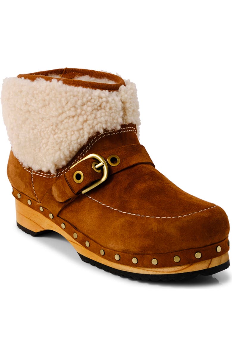 Free People Oak Genuine Shearling Clog Boot, Main, color, Vintage Tan Suede