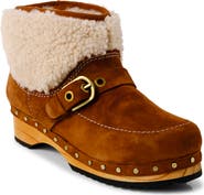 Free People Oak Genuine Shearling Clog Boot