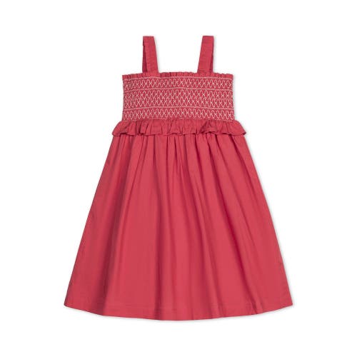 Hope & Henry Girls' Organic Smocked Sundress, Kids In Soft Red Solid