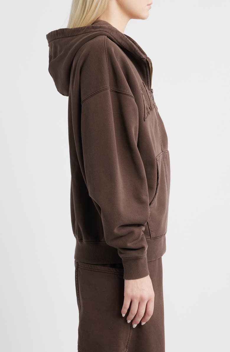 AFRM Cameron Cotton Zip Hoodie, Alternate, color, Espresso