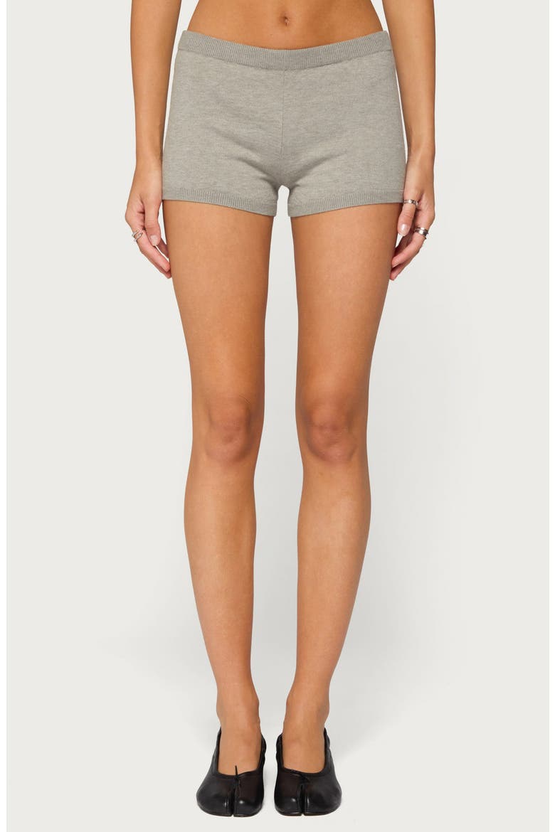 Edele Knit Micro Shorts, Main, color, LIGHT-GRAY-MELANGE