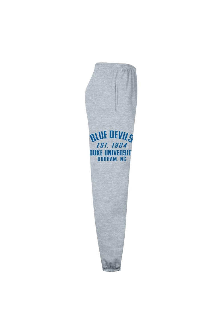 Men's Champion  Heather Gray Duke Blue Devils Powerblend Banded Fleece Sweatpants, Alternate, color, Heather Gray
