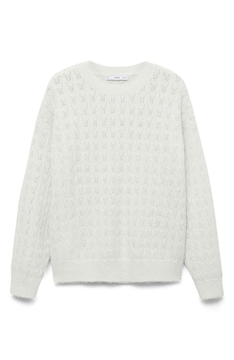 MANGO Metallic Open Stitch Sweater, Main, color,