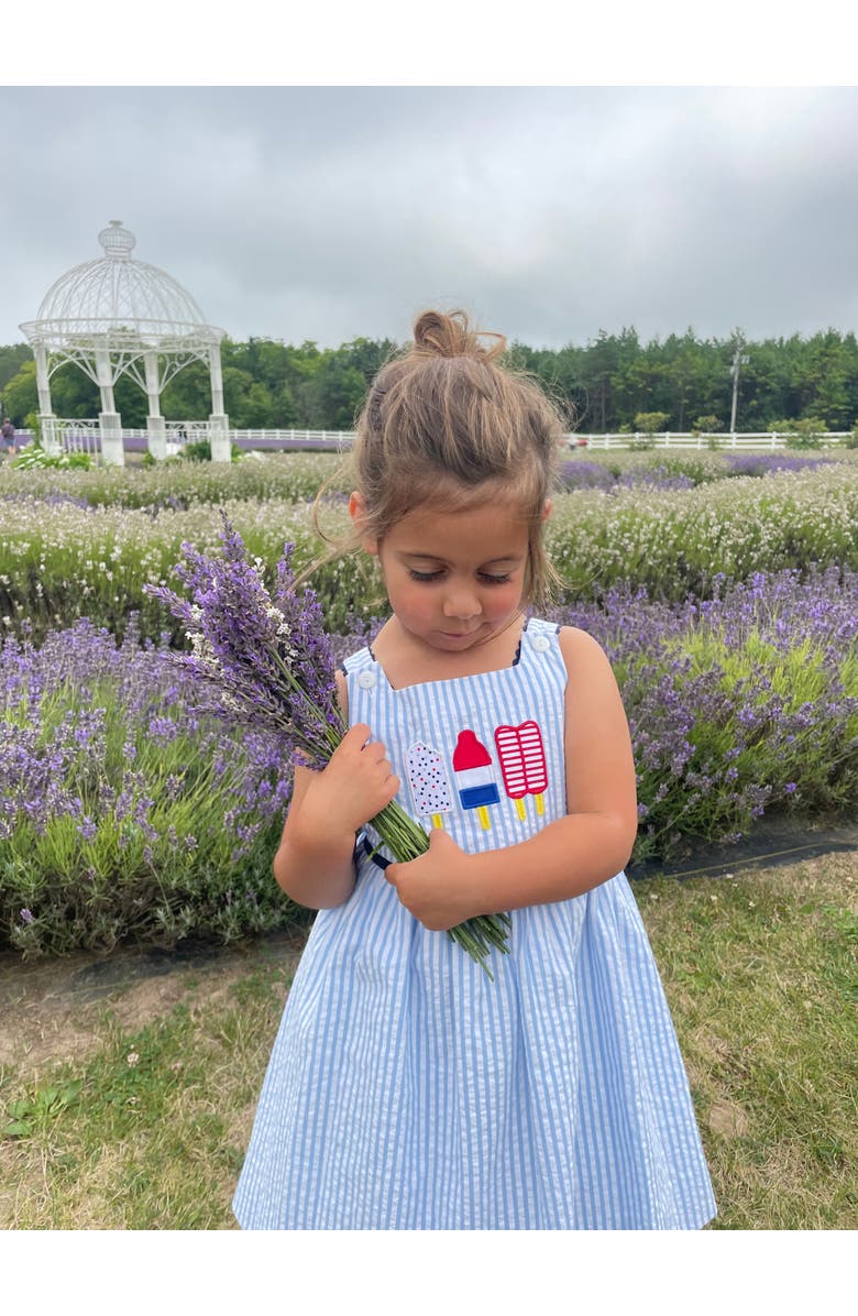 Florence Eiseman Seersucker Dress With Popscicles, Alternate, color, Light Blue