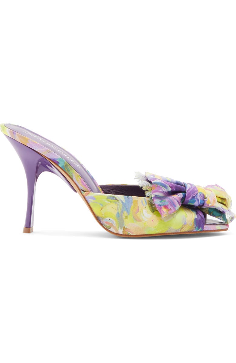 Jeffrey Campbell First Kiss Peep Toe Slide Sandal, Alternate, color, Purple Multi Floral