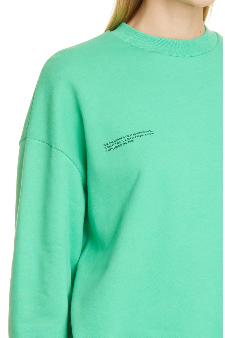 365 PPRMINT™ Unisex Organic Cotton Crewneck Sweatshirt, Alternate, color, JADE GREEN