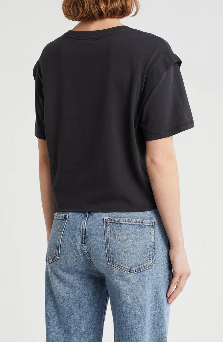 rag & bone Mica Tie Front T-Shirt, Alternate, color, Black