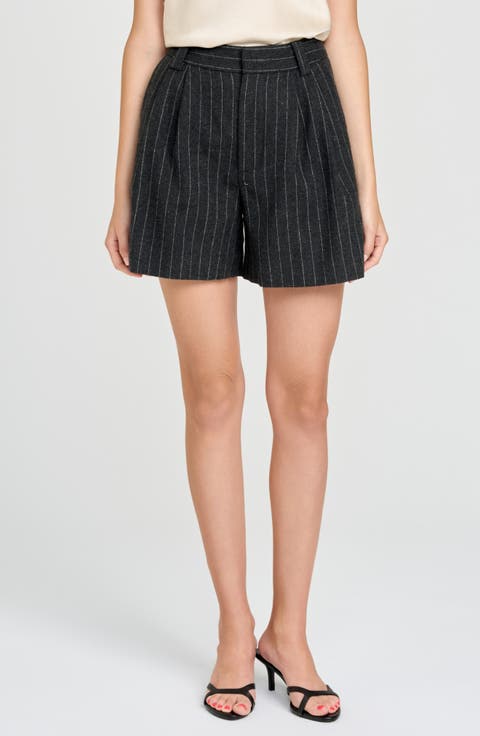 Jennifer Pleated Pinstripe Shorts