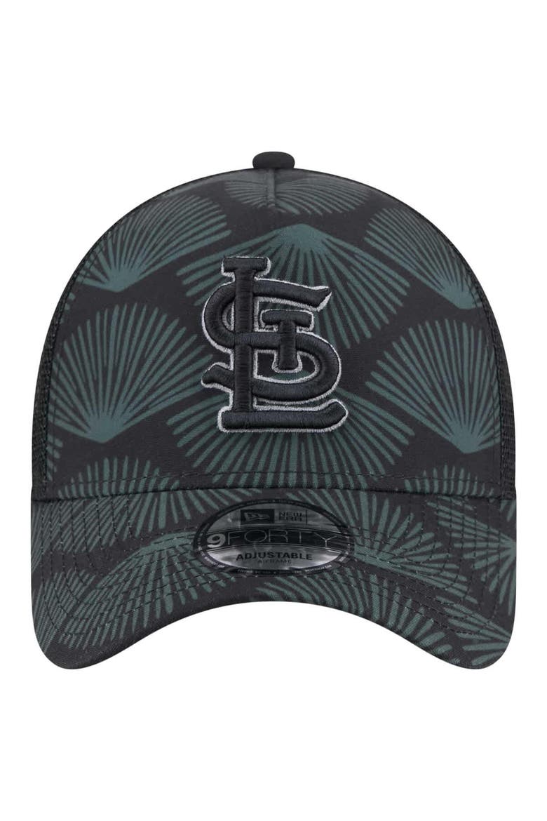 Men's New Era  Black St. Louis Cardinals 9FORTY A-Frame Trucker Adjustable Hat, Alternate, color, Black