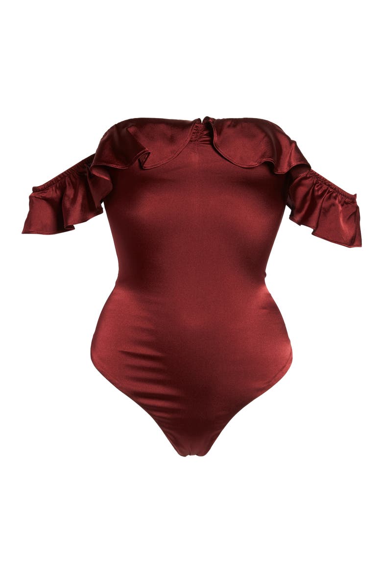 Virgo Ruffle Bodysuit, Alternate, color, BORDEAUX