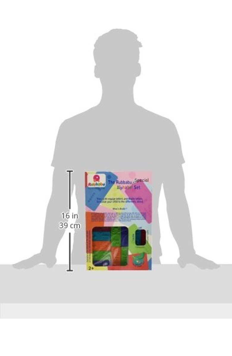 RUBBABU Braille Alphabet Tiles 26 Pieces, Natural Foam Rubber, Kids, Alternate, color, Multicolored